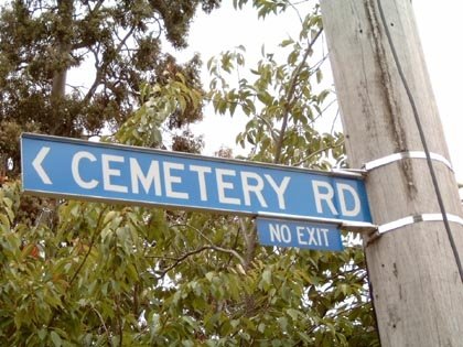 cemetery sign cemetery sign